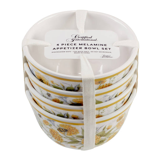 Bee Sweet Gift Melamine Set of 4 4in Dipping Bowls