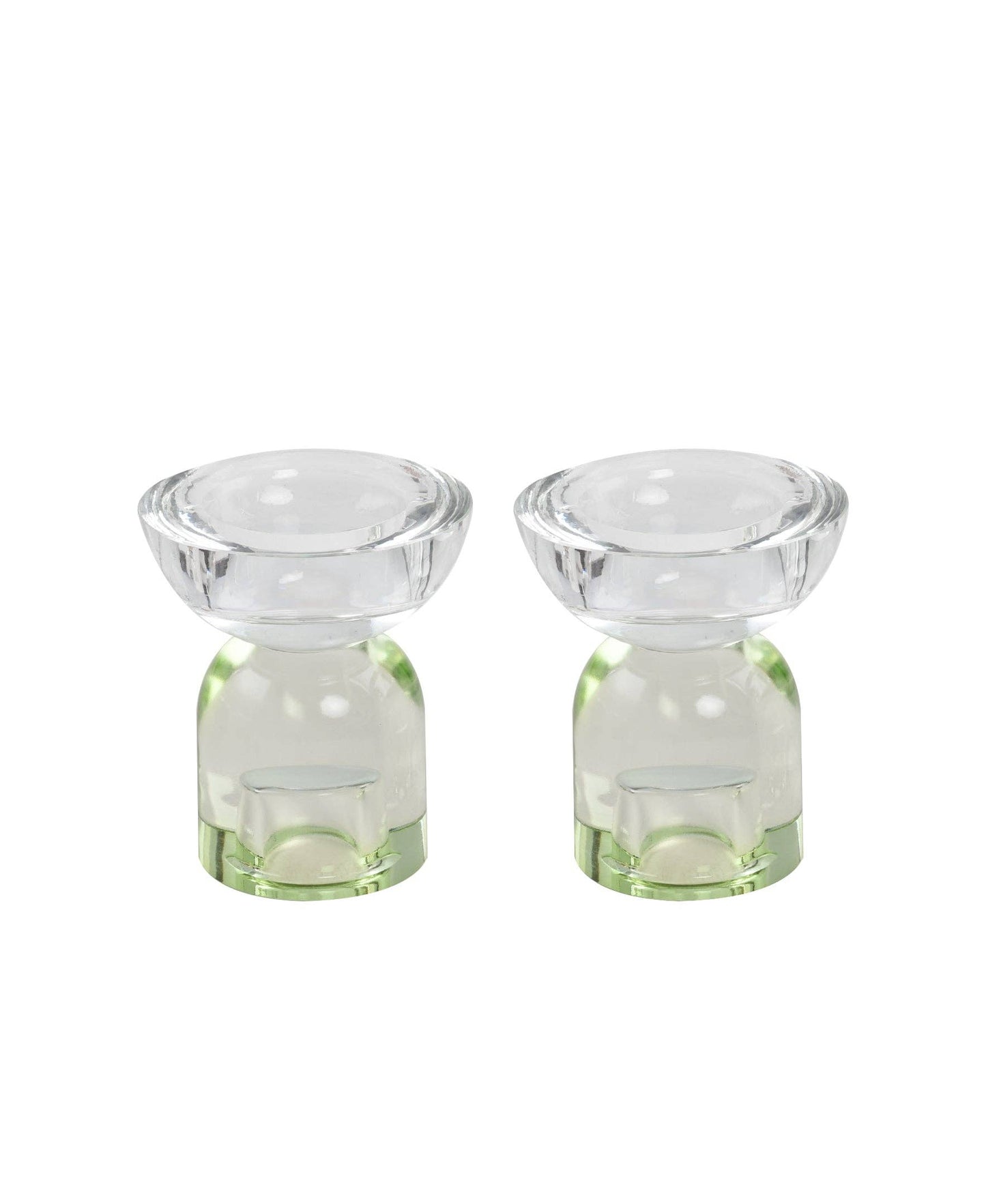 Flip Candle Holders - Clear Green