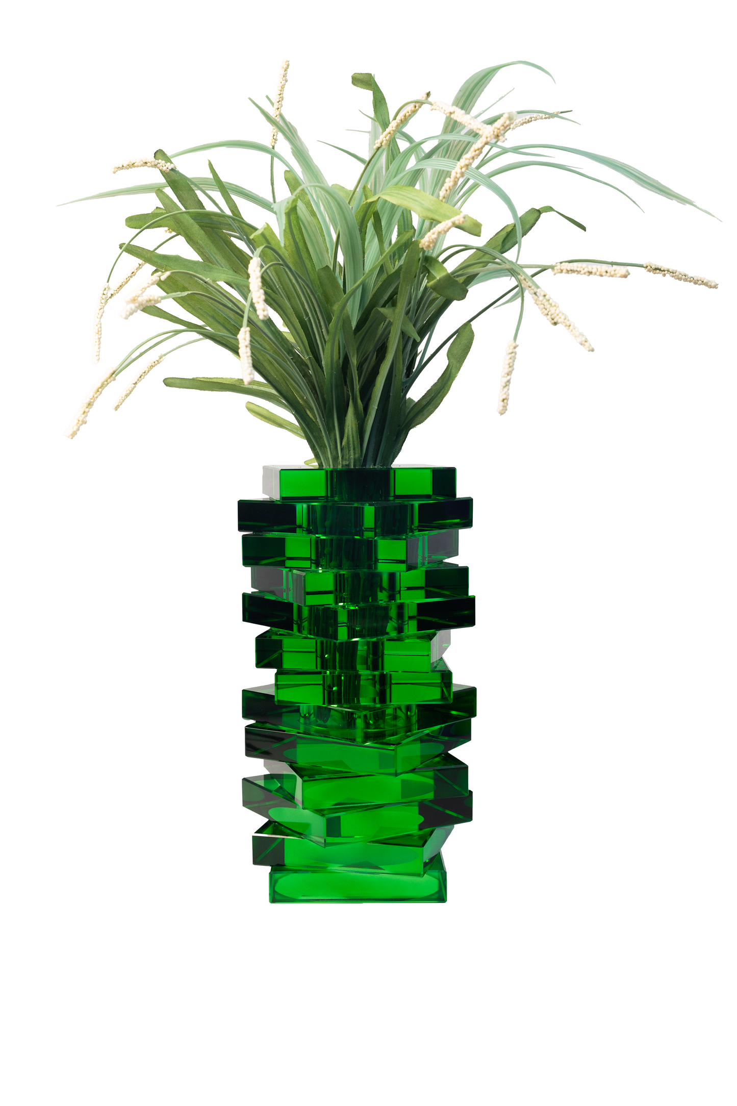 Crystal Twist Vase - Green