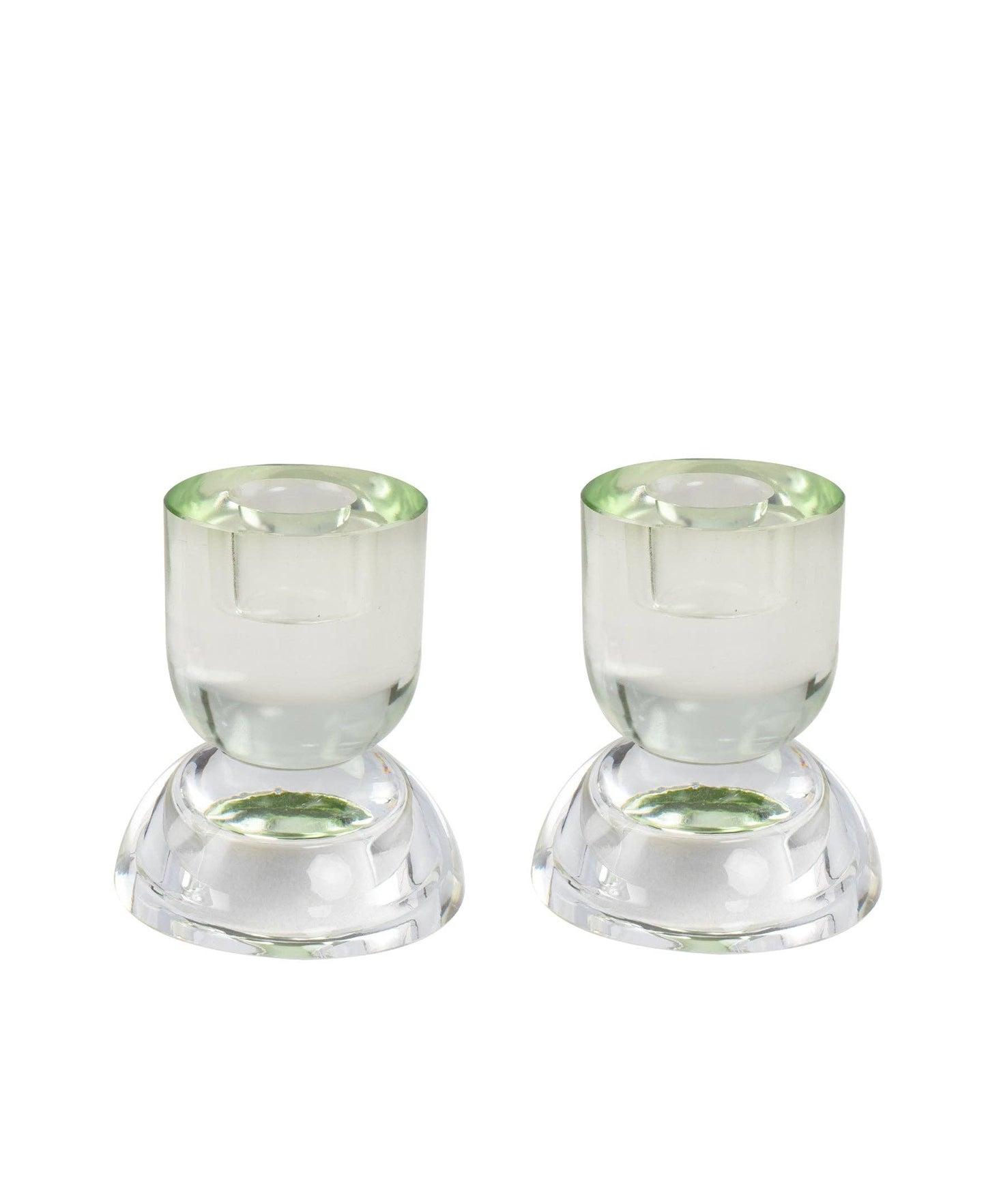 Flip Candle Holders - Clear Green