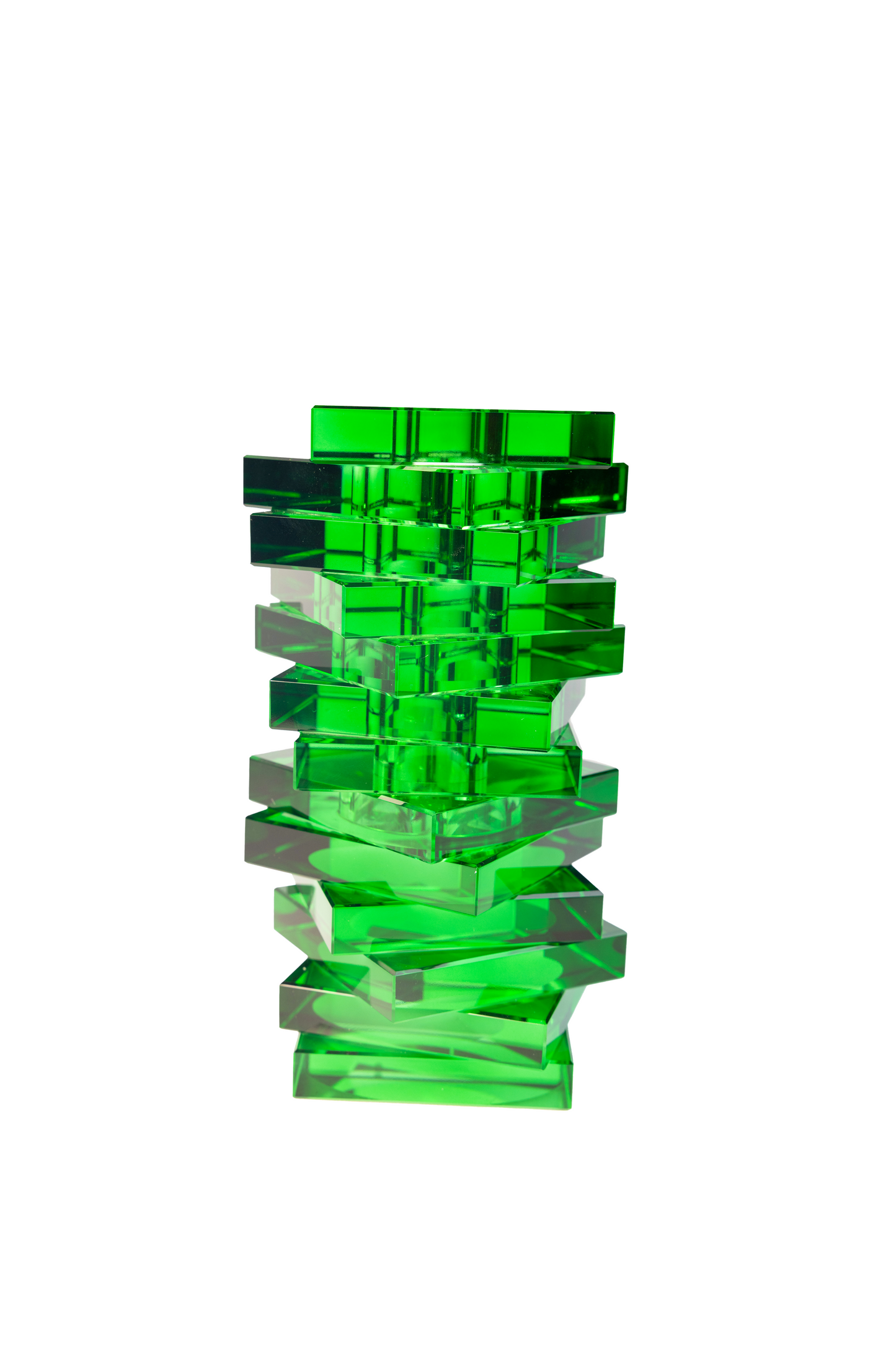 Crystal Twist Vase - Green