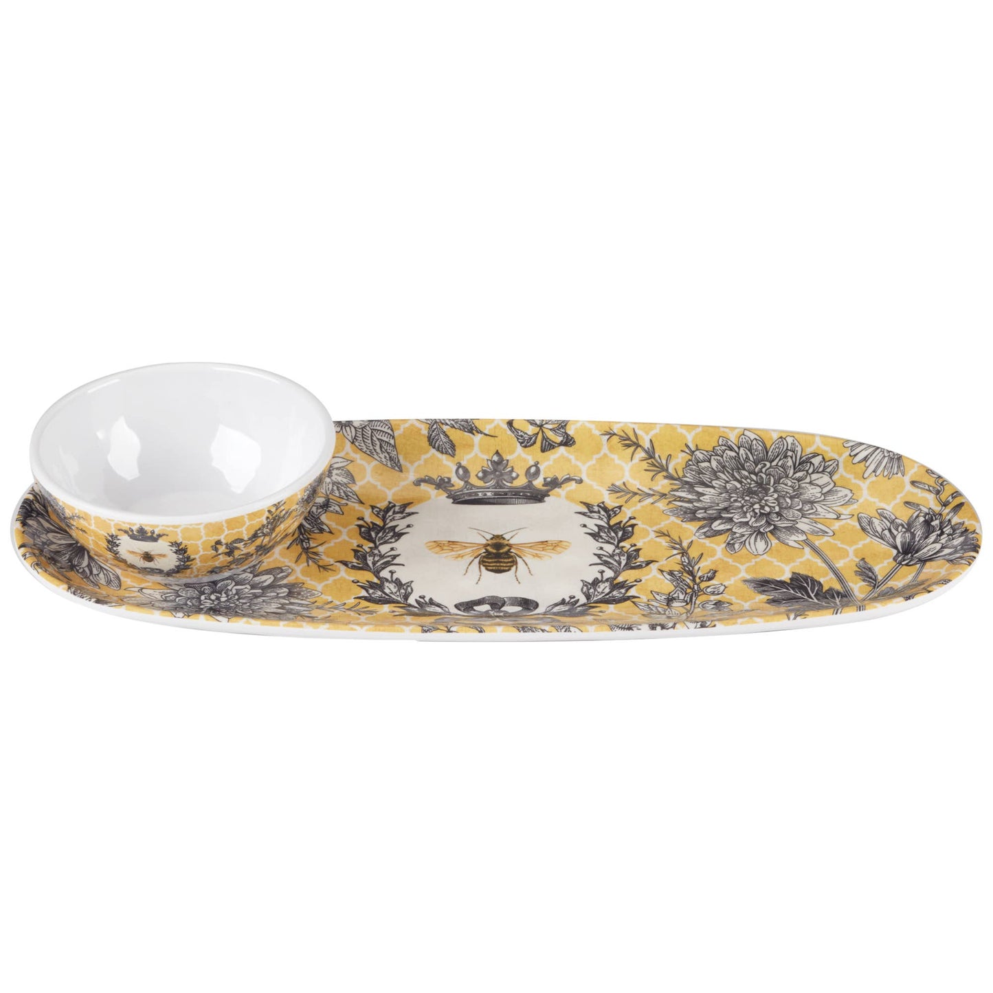 Modern Bee Oval Tray w/Dip Bowl