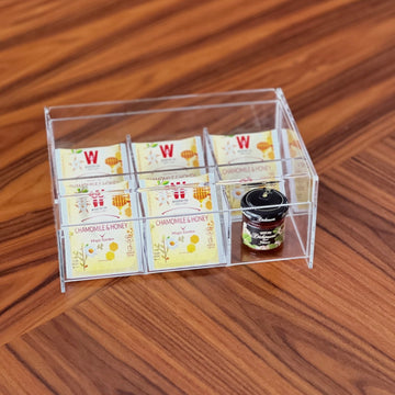 Acrylic 6-COMPARTMENT TEA BAG BOX