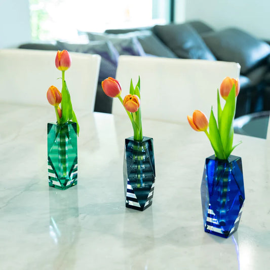 stripes Glass Vase - Flower Vase