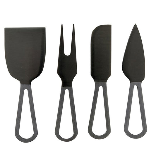 Black Matte Cheese Knives - Gift Box