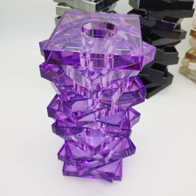 Crystal Twist Vase - Purple