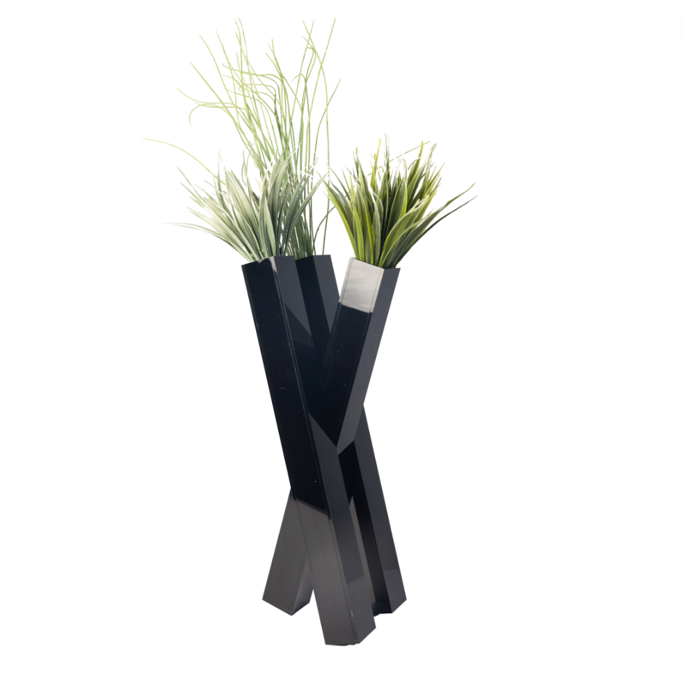 Trio Elongated Vase - Black