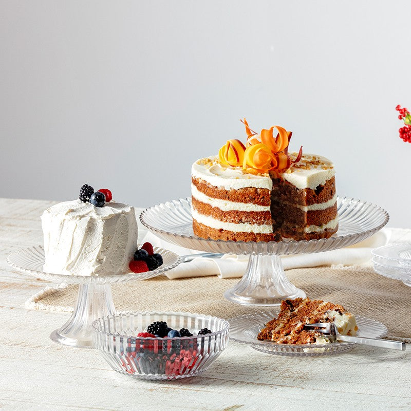 Fluted Glass Cake Stand