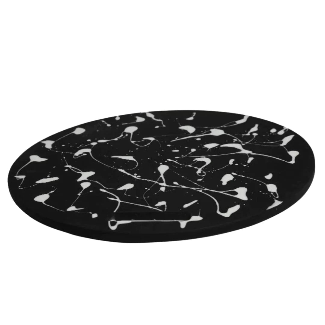 Resin Splattered Round Chopping Board