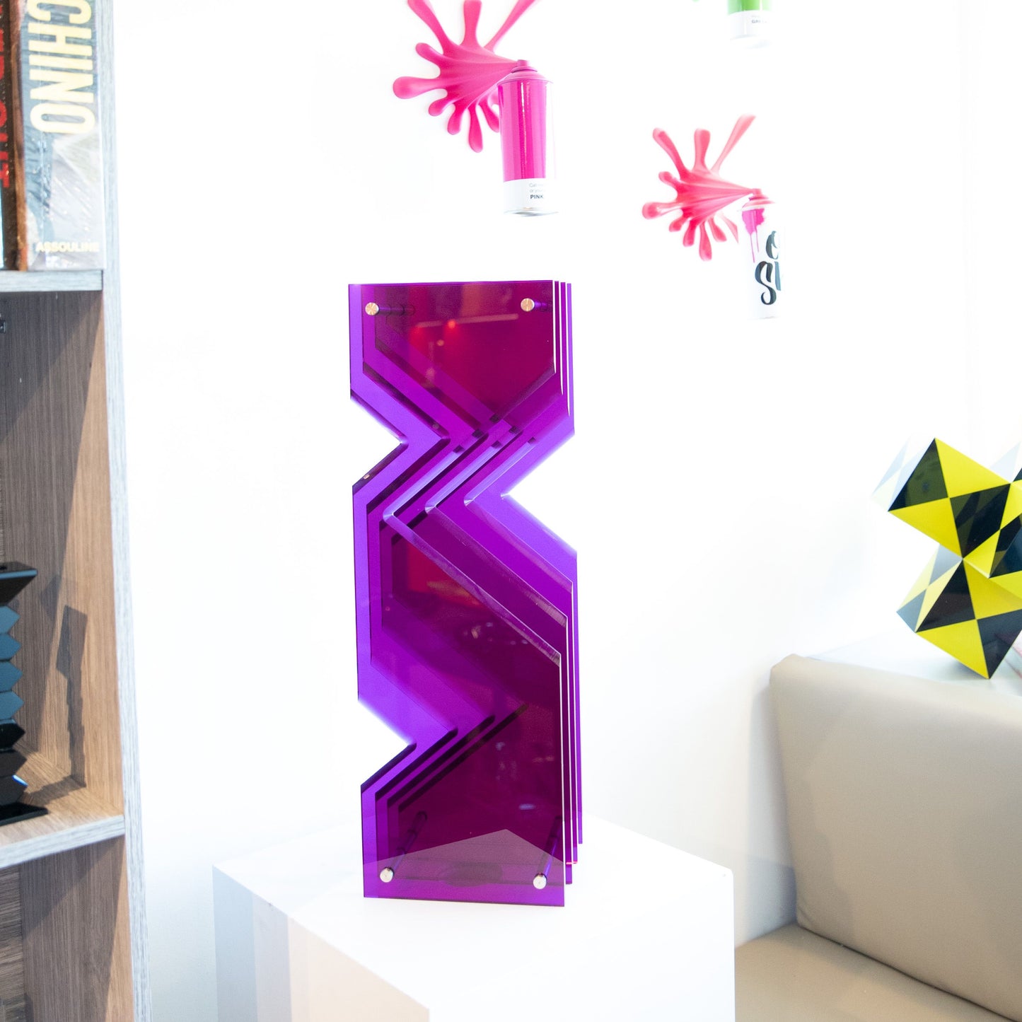 Zigzag Tower Acrylic Sculpture