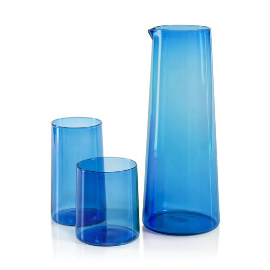 Blue Pitcher & Glasses